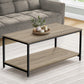40" Dark Taupe And Black Rectangular Coffee Table