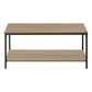 40" Dark Taupe And Black Rectangular Coffee Table