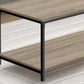40" Dark Taupe And Black Rectangular Coffee Table