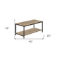 40" Dark Taupe And Black Rectangular Coffee Table