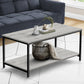 40" Grey And Black Rectangular Coffee Table