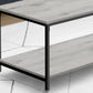40" Grey And Black Rectangular Coffee Table