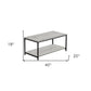 40" Grey And Black Rectangular Coffee Table