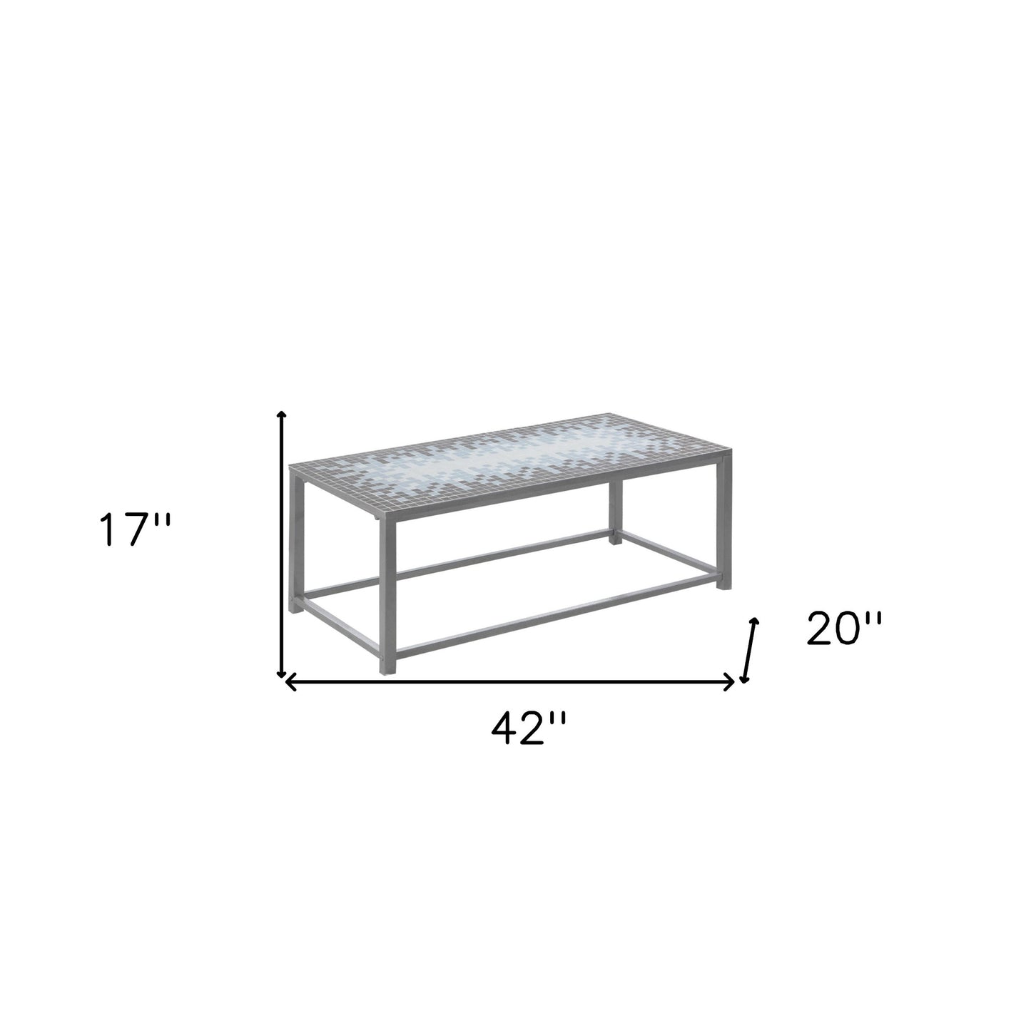 42" Grey Rectangular Coffee Table