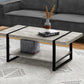 47" Grey And Black Rectangular Coffee Table With Shelf