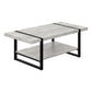 47" Grey And Black Rectangular Coffee Table With Shelf