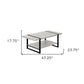 47" Grey And Black Rectangular Coffee Table With Shelf