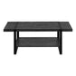 47" Black Rectangular Coffee Table With Shelf