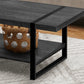 47" Black Rectangular Coffee Table With Shelf