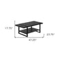 47" Black Rectangular Coffee Table With Shelf