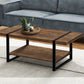 47" Brown And Black Rectangular Coffee Table With Shelf