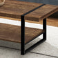 47" Brown And Black Rectangular Coffee Table With Shelf
