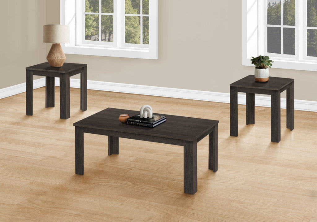 Set Of Three 44" Oak Rectangular Coffee Table