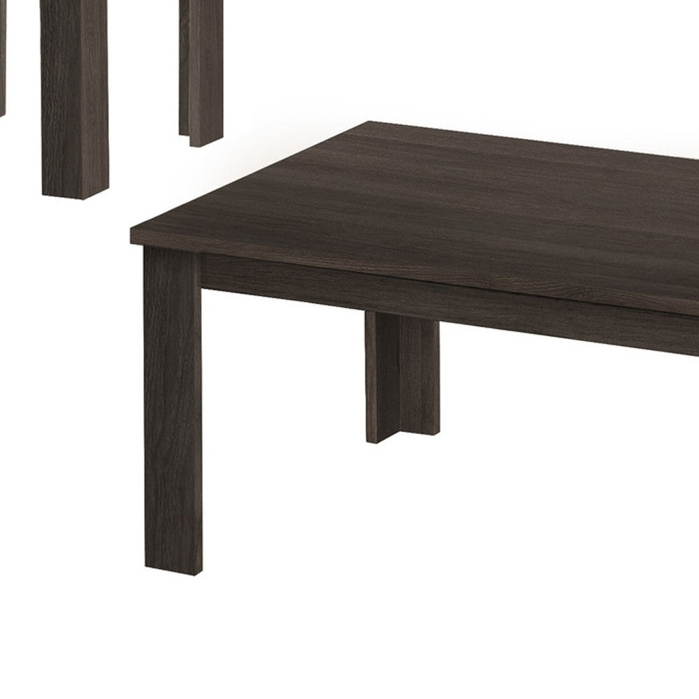 Set Of Three 44" Oak Rectangular Coffee Table