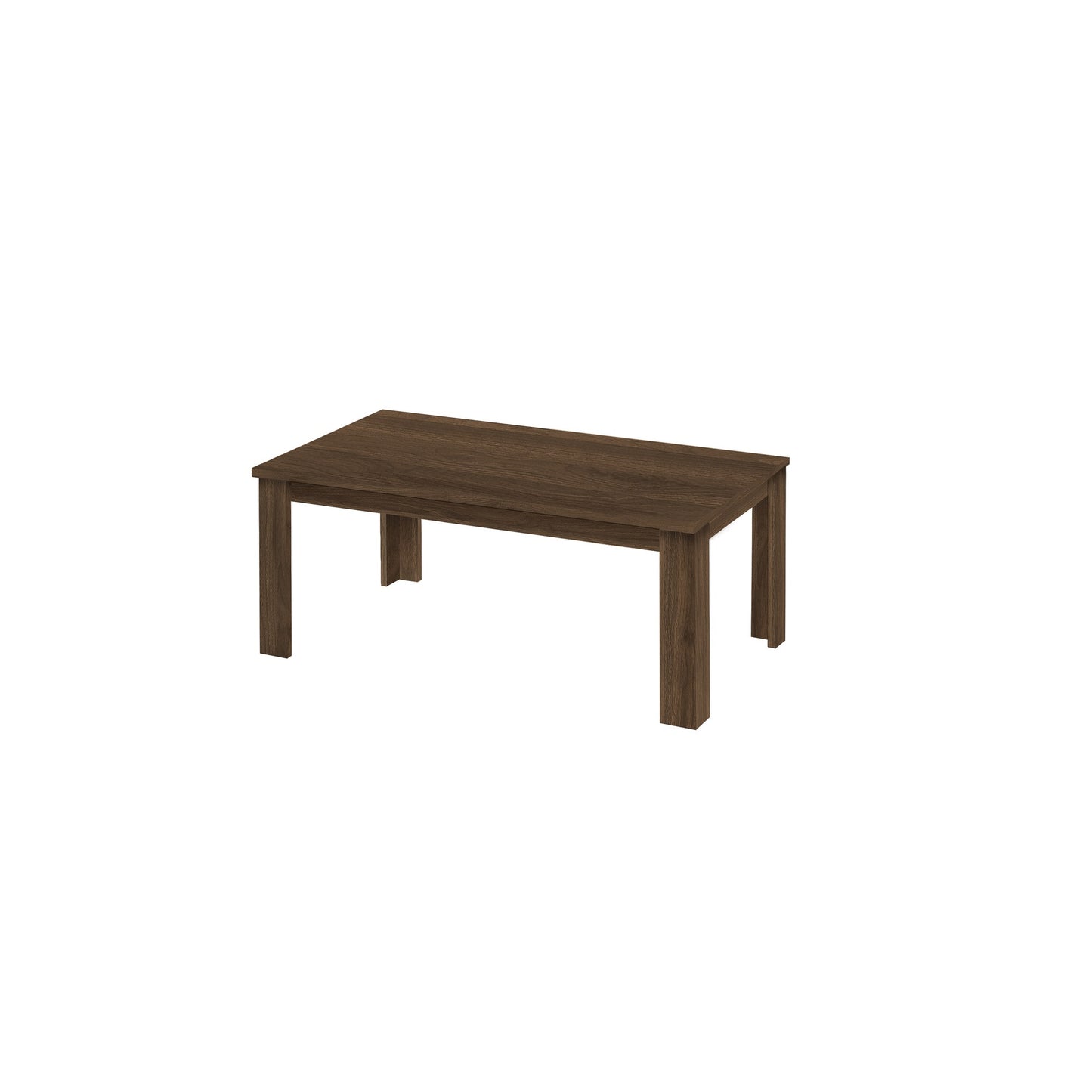 Set Of Three 44" Dark Brown Rectangular Coffee Table