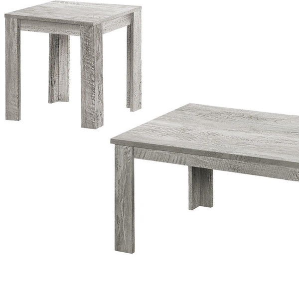 Set Of Three 44 Gray Rectangular Coffee Table