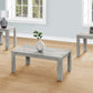 Set Of Three 44" Gray Rectangular Coffee Table