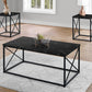 Set of Three 42" Black Metal Coffee Table