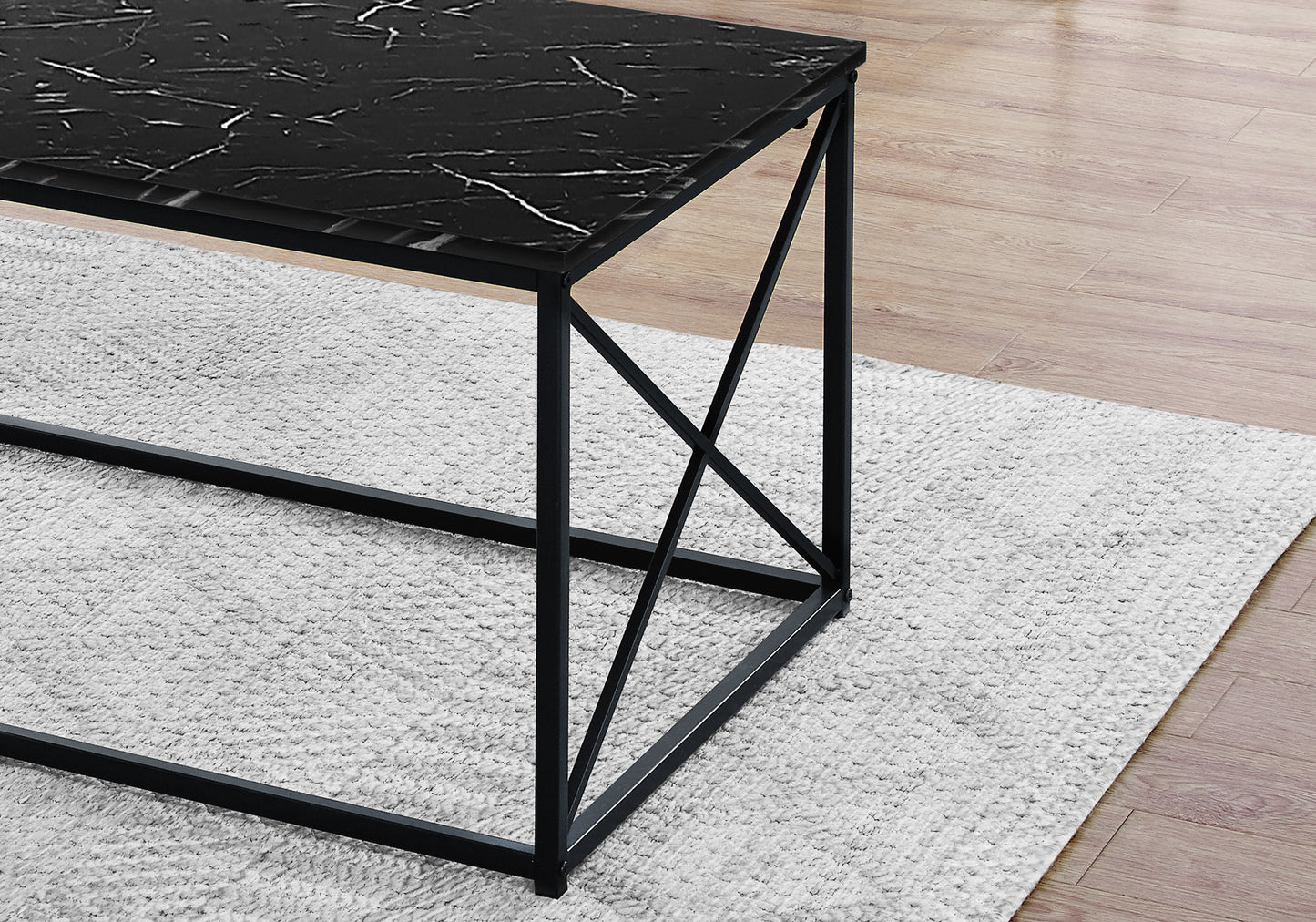 Set of Three 42" Black Metal Coffee Table