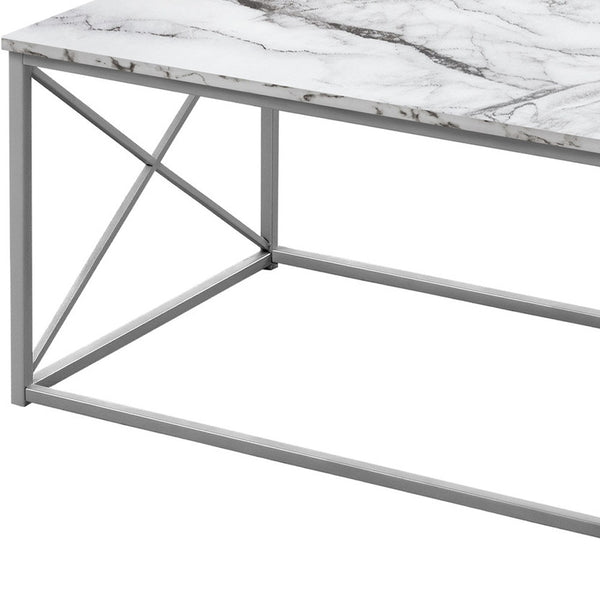 Set Of Three 42 White Rectangular Coffee Table