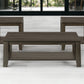 Set Of Three 42" Oak Rectangular Coffee Table With Three Shelves