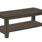 Set Of Three 42" Oak Rectangular Coffee Table With Three Shelves