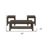 Set Of Three 42" Oak Rectangular Coffee Table With Three Shelves