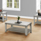 Set Of Three 42" Gray Rectangular Coffee Table With Three Shelves