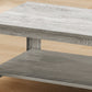 Set Of Three 42" Gray Rectangular Coffee Table With Three Shelves