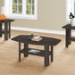 Set Of Three 36" Oak Rectangular Coffee Table With Three Shelves