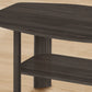 Set Of Three 36" Oak Rectangular Coffee Table With Three Shelves