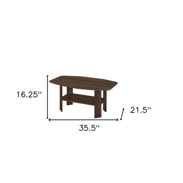 Set of Three 36 Espresso Coffee Table With Three Shelves