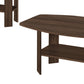 Set of Three 36" Espresso Coffee Table With Three Shelves