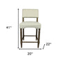 26 " Off White And Brown Solid and Manufactured Wood Counter Height Bar Chair