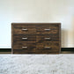 59" Dark Brown Solid and Manufactured Wood Six Drawer Double Dresser