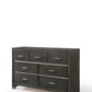 58" Gray Solid and Manufactured Wood Seven Drawer Triple Dresser