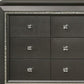 66" Gray Solid and Manufactured Wood Nine Drawer Triple Dresser