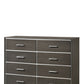 57" Gray Solid and Manufactured Wood Eight Drawer Double Dresser