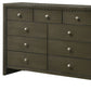 55" Gray Solid and Manufactured Wood Nine Drawer Triple Dresser