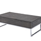 47" Chrome And Gray Oak Rectangular Lift Top Coffee Table