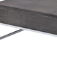 47" Chrome And Gray Oak Rectangular Lift Top Coffee Table