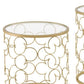 20" Gold And Clear Glass Round Nested Coffee Tables