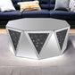 41" Silver Glass Octagon Mirrored Coffee Table