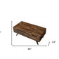 48" Walnut Rectangular Lift Top Coffee Table With Drawer