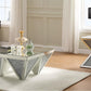 37" Silver Glass Square Mirrored Coffee Table
