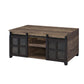 47" Black And Rustic Oak Manufactured Wood Rectangular Coffee Table With Shelf