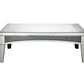 48" Silver Mirrored Glass and Faux Stone Bling Rectangular Coffee Table