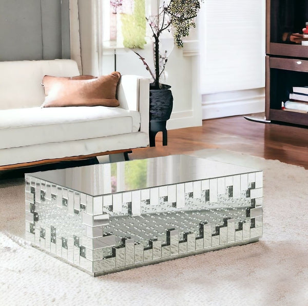 48 Silver Glass Mirrored Coffee Table