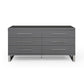 59" Grey Solid And Manufactured Wood Six Drawer Dresser