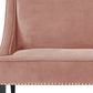 45" Blush And Brown Upholstered Velvet Bench